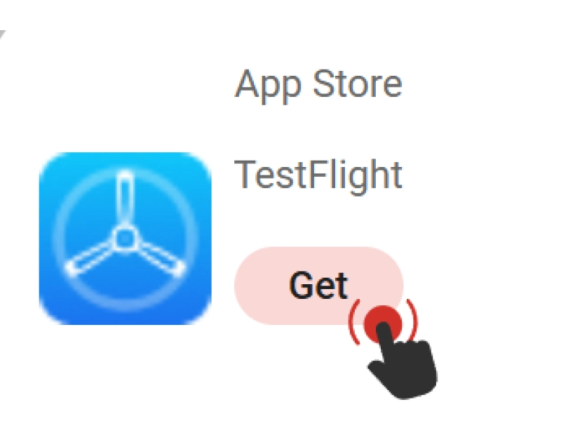 App Store page showing TestFlight app with download button.