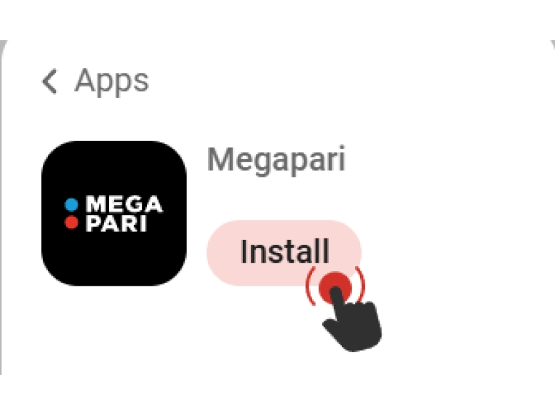 TestFlight interface showing MegaPari app available for installation.