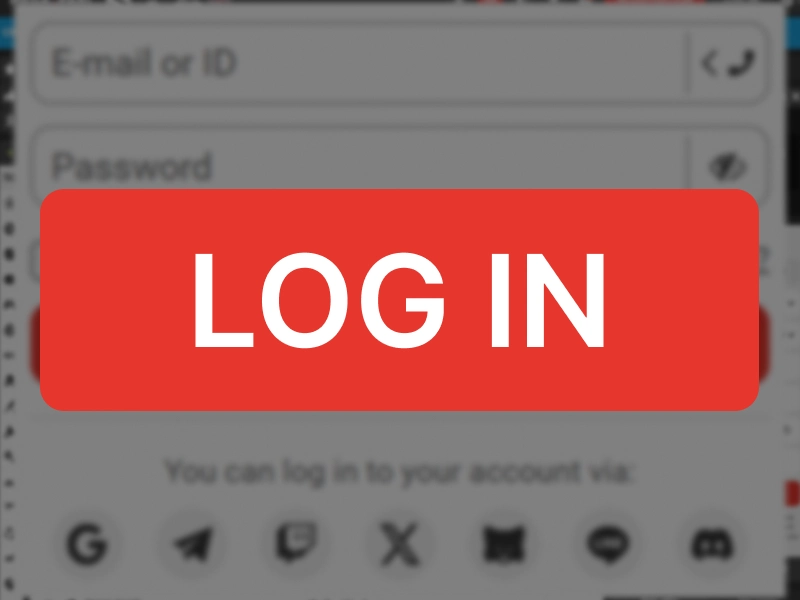MegaPari login page with password field and “Log In” button highlighted for account access.