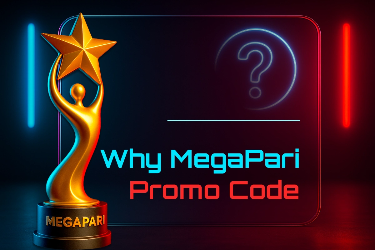 Why MegaPari promo code - golden trophy with star highlighting exclusive rewards and betting bonuses.