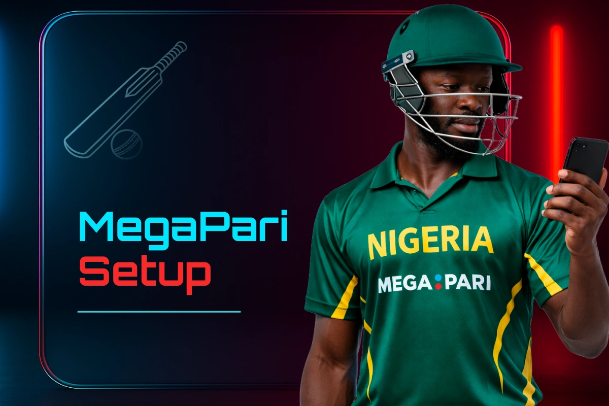 MegaPari cricket betting setup with player checking odds on mobile phone