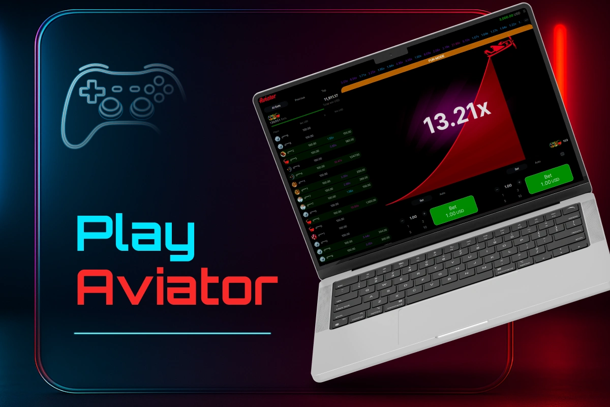 Play Aviator online on Megapari with live multiplier graph displayed on laptop screen